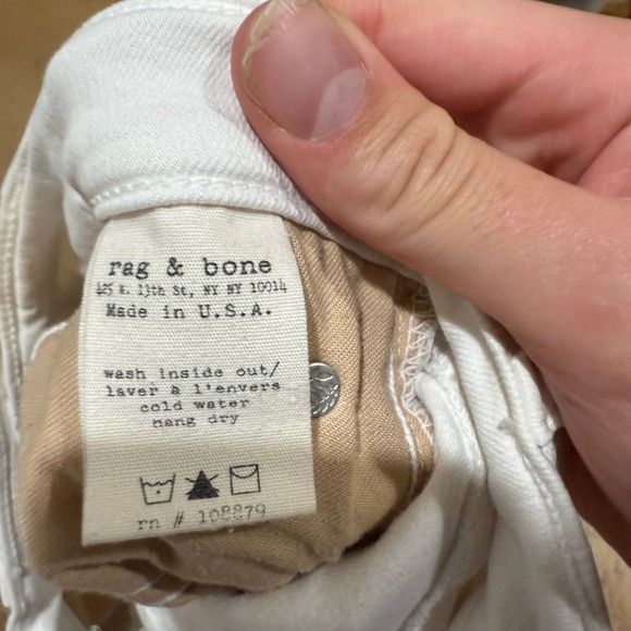 Rag & Bone White Distressed Skinny Jeans Denim Casual Style Size 28 - Picture 7 of 9